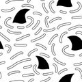 Summer print animals dolphin seamless shark fin pattern for fabrics and wrapping and kids clothes and beach textiles Royalty Free Stock Photo