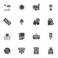 Summer promotion vector icons set