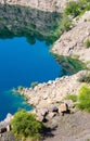 Summer Radon Lake in place of flooded granite quarry, Mygia, Ukraine