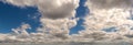 Summer rain clouds formation, panorama Royalty Free Stock Photo