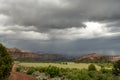 Summer Rain Drops over Field and Mountains of Zion Royalty Free Stock Photo