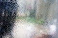 Summer rain on the window pane Royalty Free Stock Photo