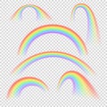 Summer realistic rainbow arches isolated vector set