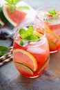 Summer refreshing cocktails with watermelon Royalty Free Stock Photo