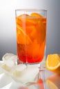 Summer refreshing faintly alcoholic cocktail Aperol spritz in a