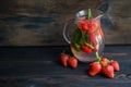 Summer refreshing strawberry lemonade Royalty Free Stock Photo