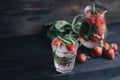 Summer refreshing strawberry lemonade Royalty Free Stock Photo