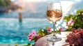 Summer Refreshment by the Pool with Rose Wine