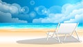 Summer relax Sea, blue, sand, beach, chair, esign modern idea and concept think creativity