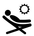 Summer Relax Sunbathing Pictograms Flat People Icons on