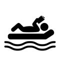 Summer Relax Swim Pictogram Flat People Read Book Icon Isolated Royalty Free Stock Photo