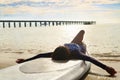 Summer Relaxation. Woman Relaxing On Beach. Lifestyle, Freedom, Royalty Free Stock Photo