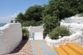 Summer resort on the beach with a swimming pool and an open-air cafe design