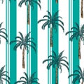 Summer resort stripe with plam tree seamless pattern ,vector fot fashion fabric and all prints wallpaper