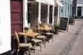 Summer restaurant on the street. Food and drink.