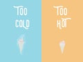 Summer retro poster with ice cream symbols in soft flat vector style. Sweet cold food for hot days.