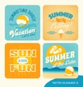 Summer retro typography designs Royalty Free Stock Photo