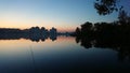 Summer, riverbank, fishing, clouds, nature, sunset