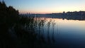 Summer, riverbank, fishing, clouds, nature, sunset