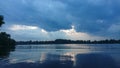 Summer, riverbank, walk, clouds, nature