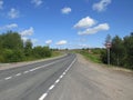 Summer road in northern latitudes