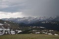 Summer in Rocky Mountain National Park: Storm Over Baker Mtn, Mt Stratus, Mt Nimbus, Mt Cumulus & Howard Mtn of Never Summer Mtns Royalty Free Stock Photo