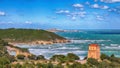 Summer rocky sea coast near Architello Arch of San Felice on the Gargano peninsula Royalty Free Stock Photo