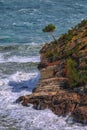 Summer rocky sea coast near Architello Arch of San Felice on the Gargano peninsula Royalty Free Stock Photo