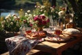 Summer romantic picnic, outdoor vacations