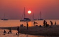 Summer with romantic sunset on beach