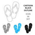 Summer rubber flip flops.Flip flops in vector symbol stock illustration.