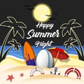 Summer rugby poster. Happy summer night
