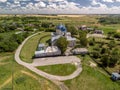 Summer rural landscape with orthodox temple in Russia Royalty Free Stock Photo