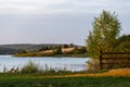 summer russian riverside landscape with shallow depth of field at daylight