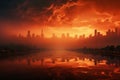 Summer\'s glow penetrates the city\'s smog