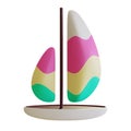 Summer Sailboat 3D Rendering Illustration