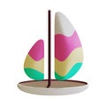 Summer Sailboat 3D Rendering Illustration