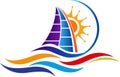 Summer sailboat logo Royalty Free Stock Photo