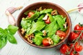 Green salad with spinach and sorrel