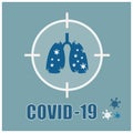 Lungs with virus Covid-19 symbol with corona virus background