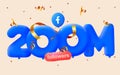 200m followers thank you Facebook 3d blue balloons and colorful confetti. 3d numbers for social media 70000 followers, Royalty Free Stock Photo