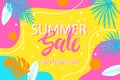 Summer sale. Abstract colorful summer banner for website sales. Social Media design, Poster, Email, Newsletter