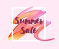 Summer sale background with brush stroke design Royalty Free Stock Photo