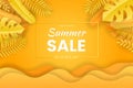 Summer sale background papers cut style Royalty Free Stock Photo