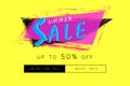 Summer sale banner advertising.Have more info button.