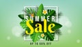 Summer sale banner background design vector illustration