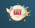 Summer sale banner background in paper cut style. Vector illustration design. poster. flyer. brochure. banner. template. promotion Royalty Free Stock Photo