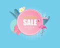 Summer sale banner background in paper cut style. Vector illustration design. poster. flyer. brochure. banner. template. promotion Royalty Free Stock Photo
