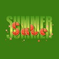 Summer sale banner with colorful watermelons slice. Vector.