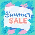 Summer sale banner with memphis background Royalty Free Stock Photo